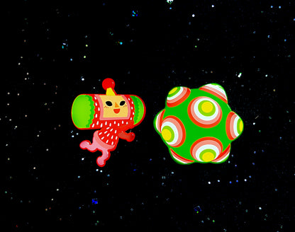 Ichigo + Katamari Dyed Enamel Pin Set