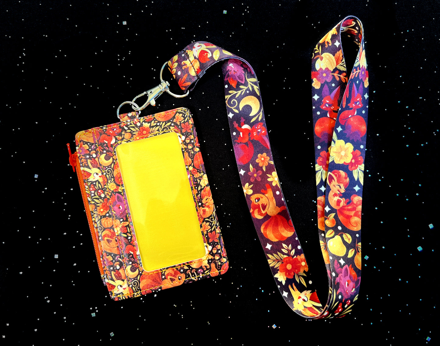 Forest Foxes ID Wallet + Lanyard