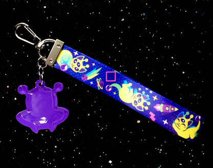 Alien Cat Lanyard Wristlet