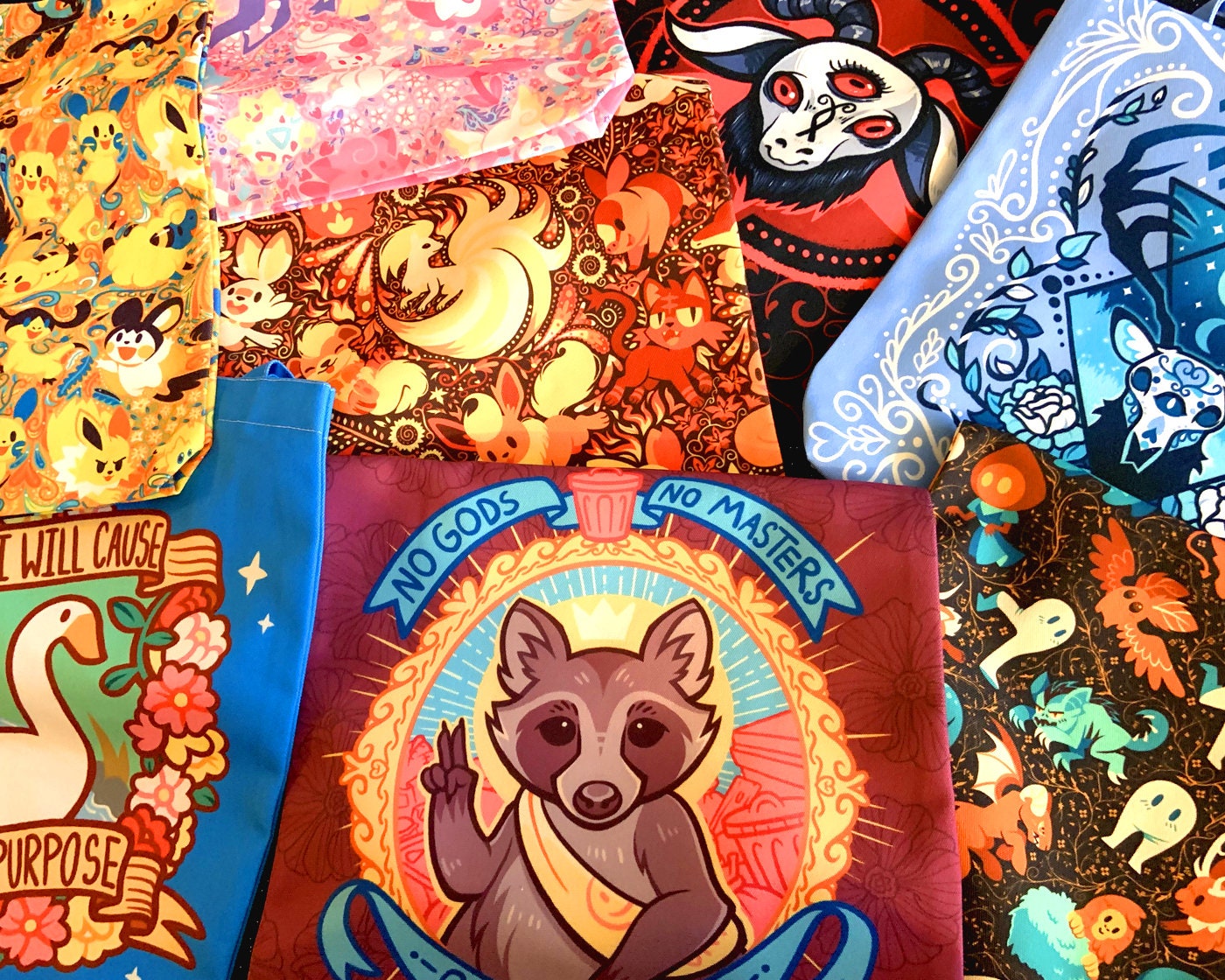 Colorful Cryptids Tote Bag