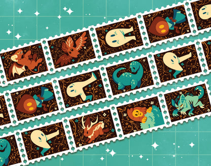 Colorful Cryptids Stamp Washi Tape
