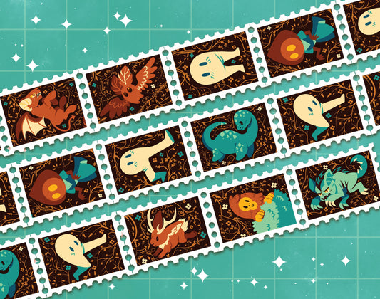 Colorful Cryptids Stamp Washi Tape