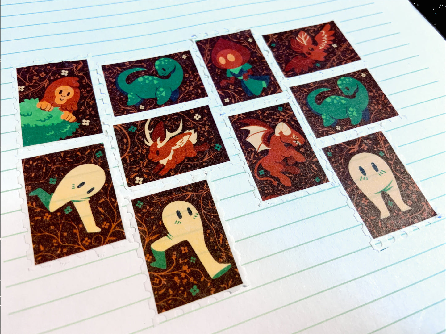 Colorful Cryptids Stamp Washi Tape