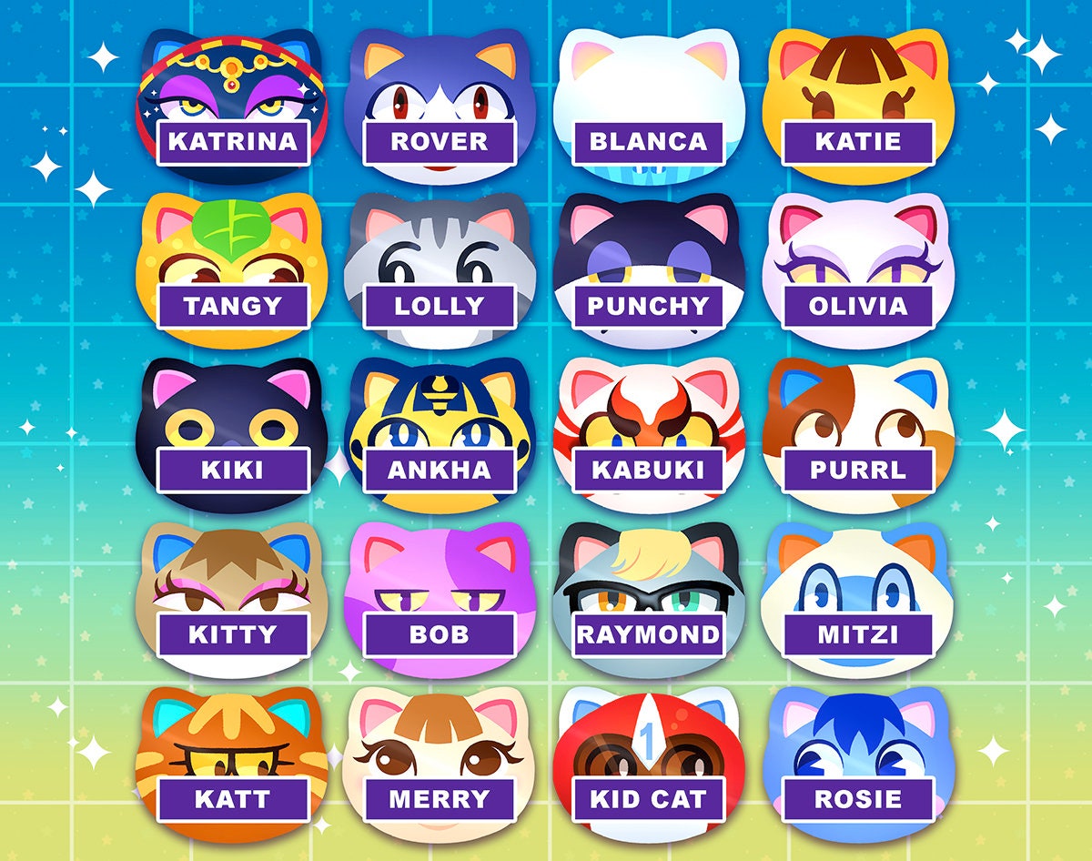 Animal Crossing Cat Buttons