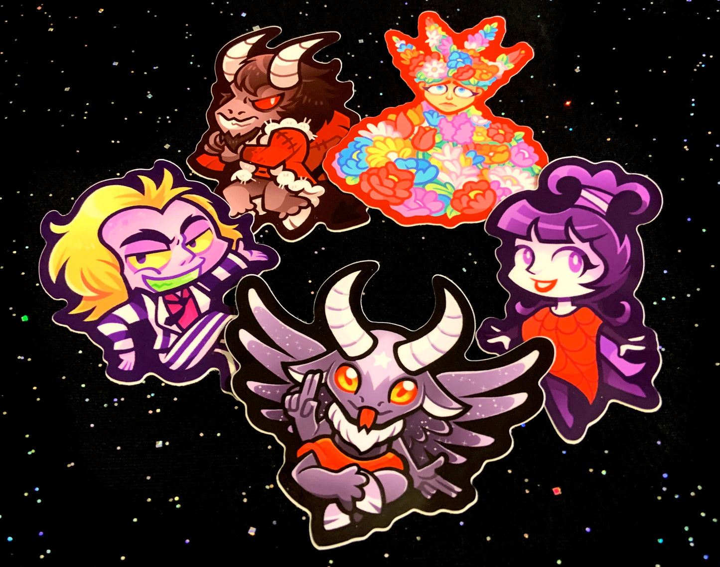 Beetlejuice and Lydia Stickers