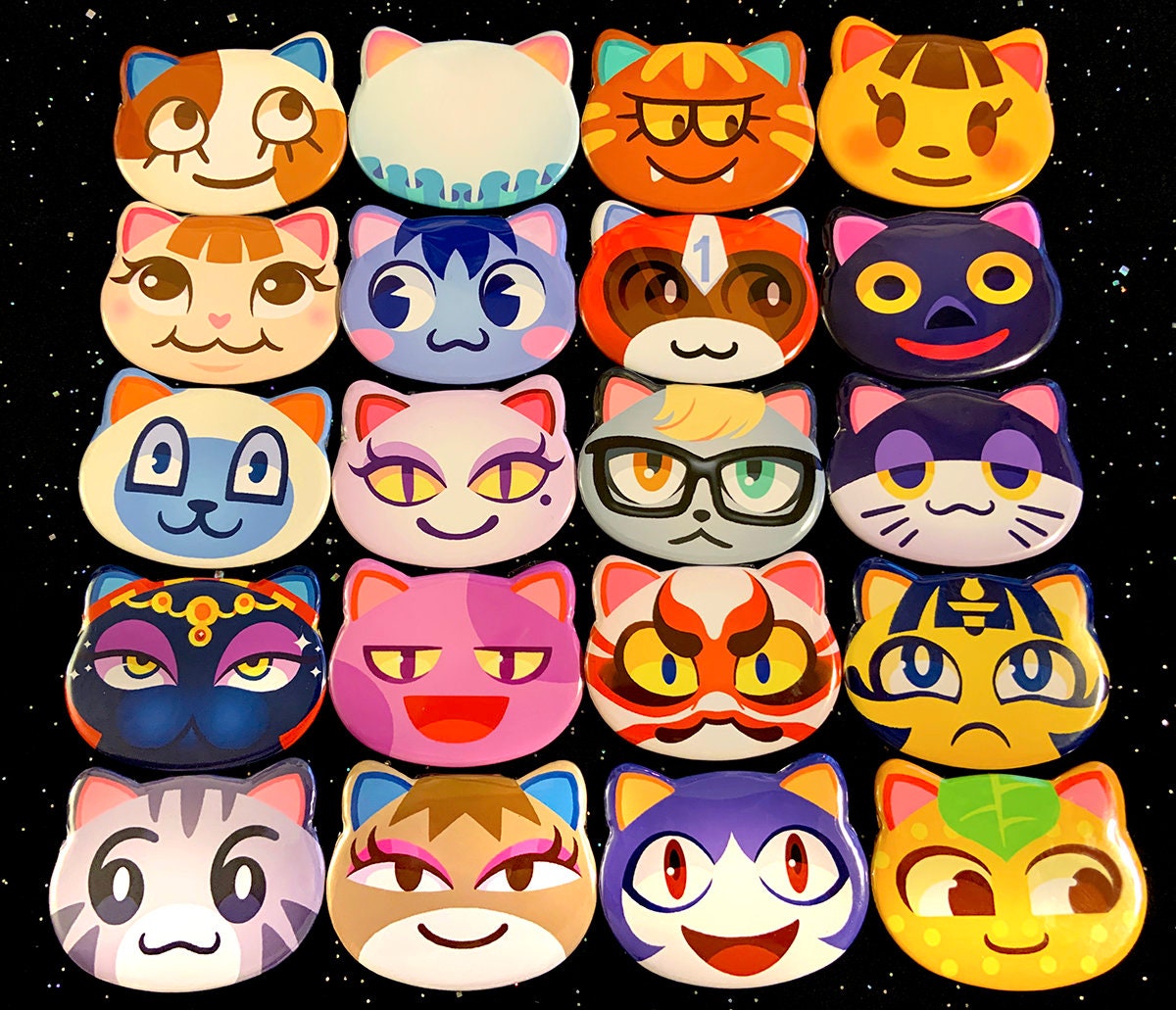 Animal Crossing Cat Buttons