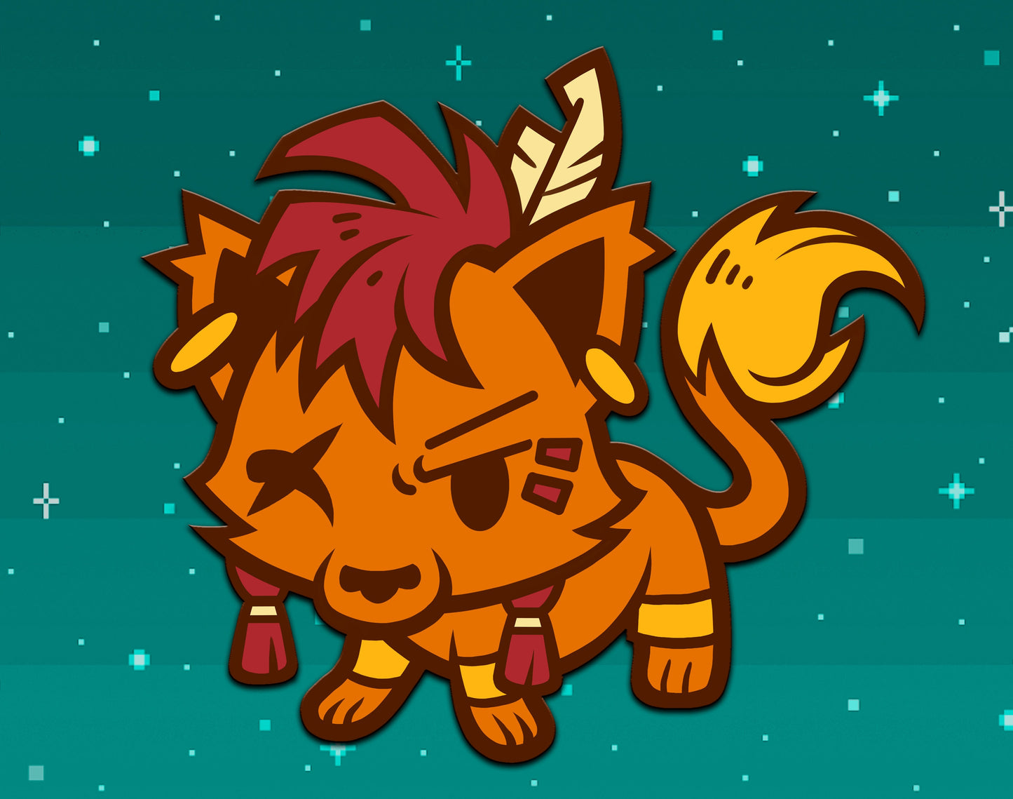 Red XIII Enamel Pin