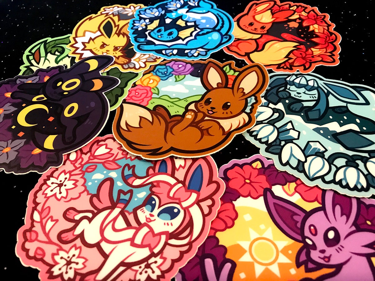 Elemental Eeveelution Stickers