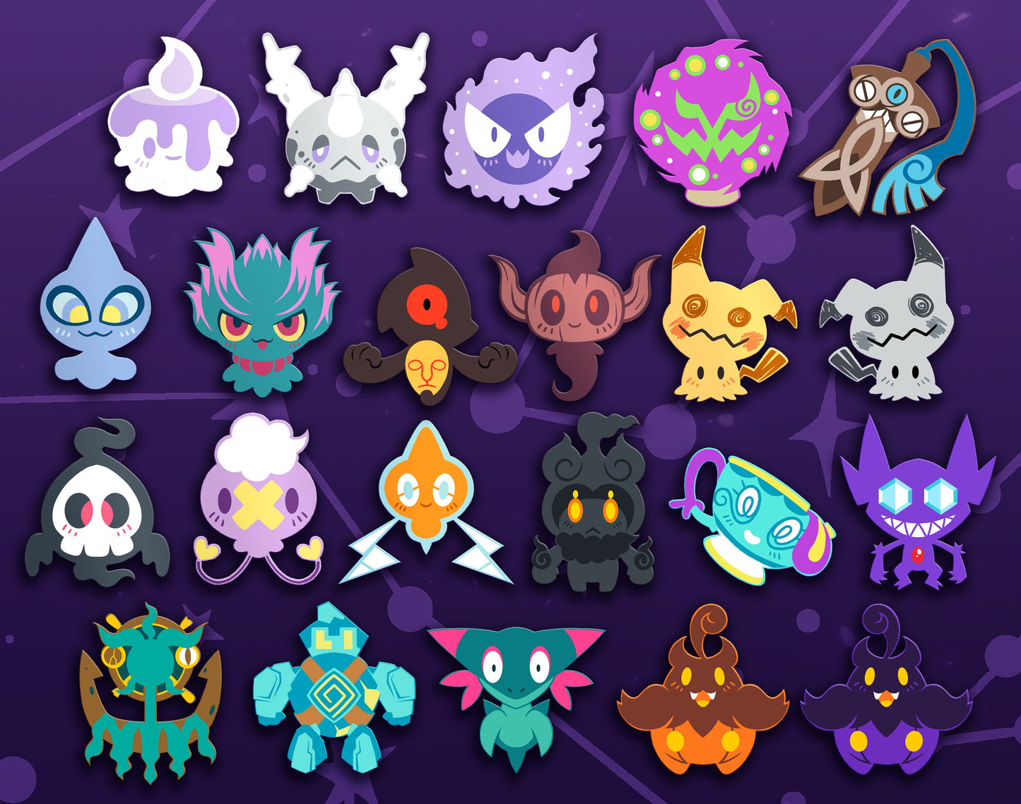 Full Set of Ghosties Soft Enamel Pins