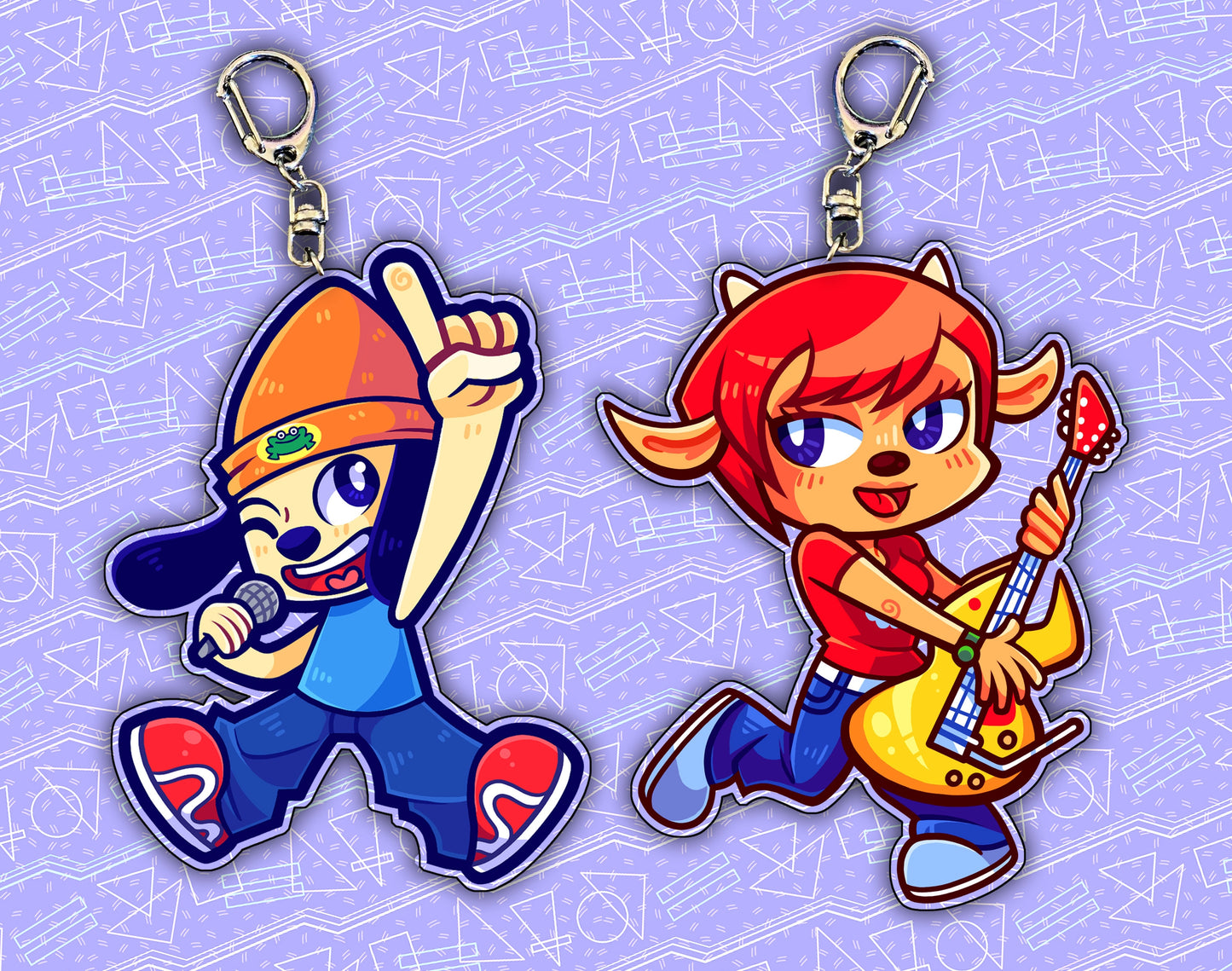 Parappa & Lammy 2.5" Acrylic Charms