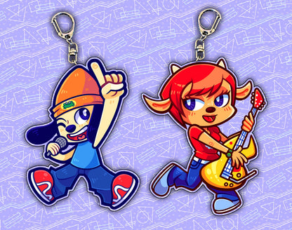 Parappa & Lammy 2.5" Acrylic Charms