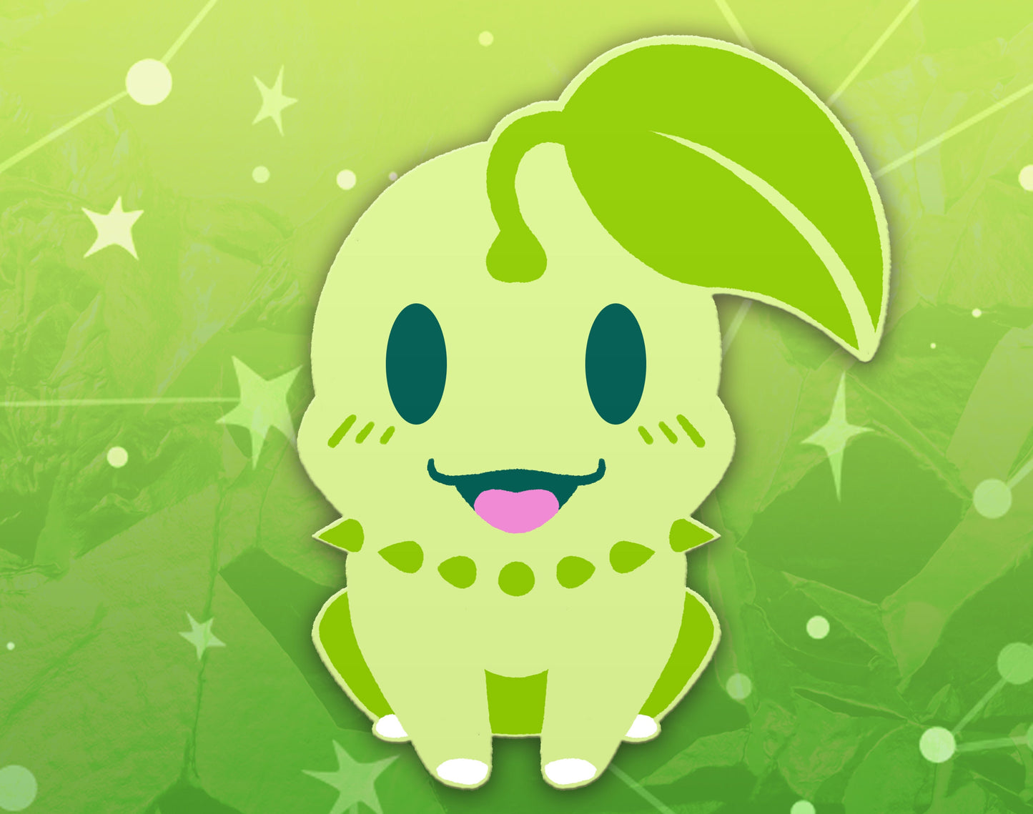 Chikorita Dyed Enamel Pin