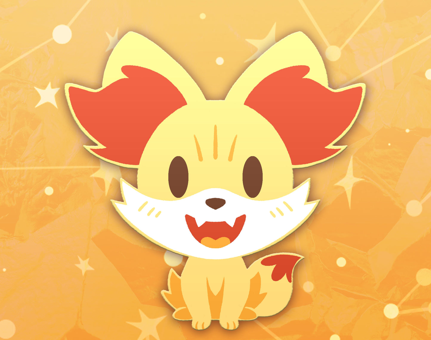 Fennekin Dyed Enamel Pin