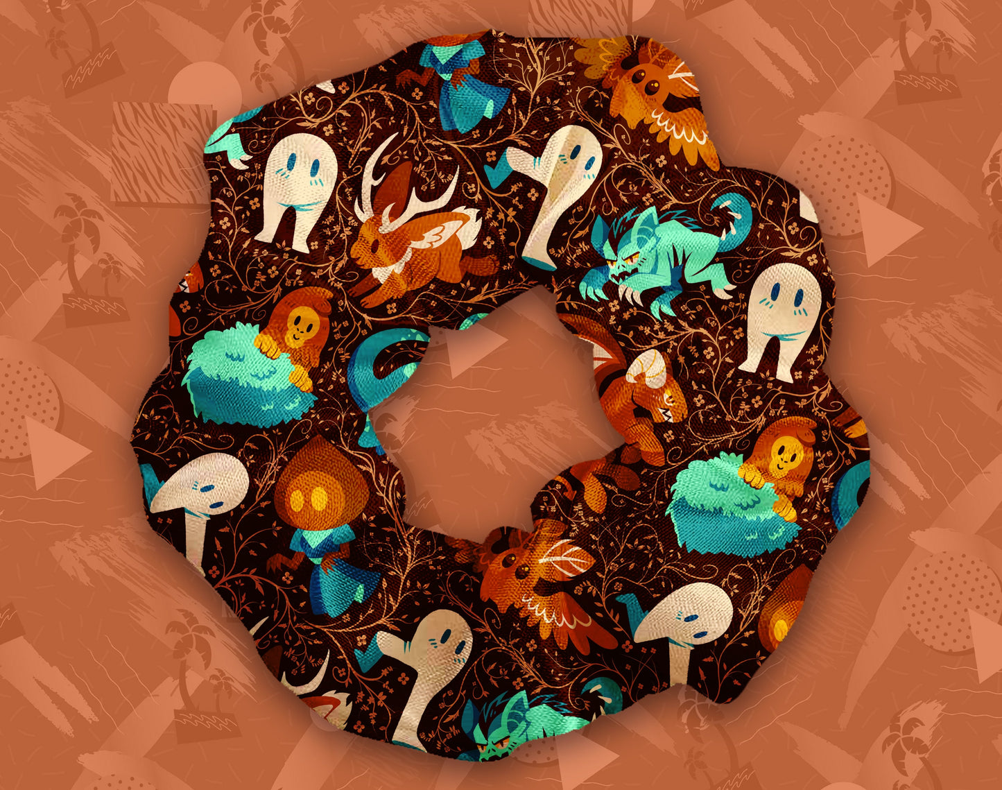 Colorful Cryptids Scrunchie