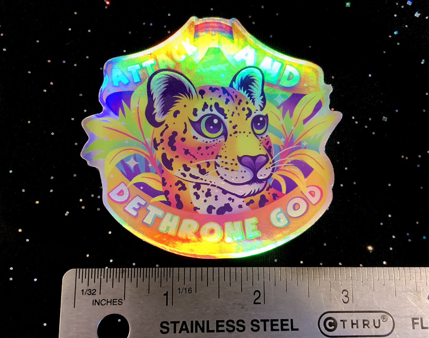 Dethrone Holographic Sticker