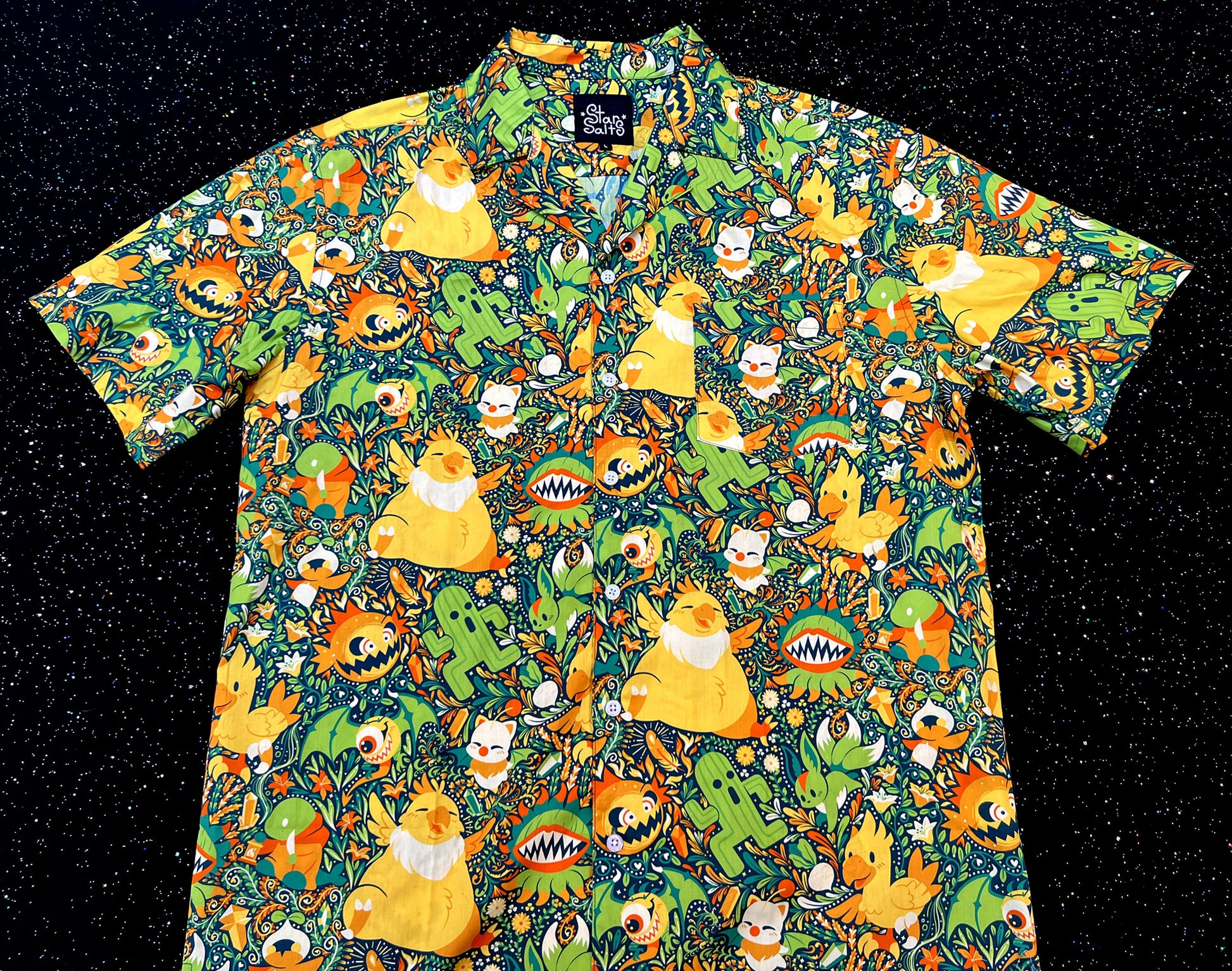 final fantasy dress shirt Classic Final Fantasy Pattern Long Sleeve Button Up Shirt