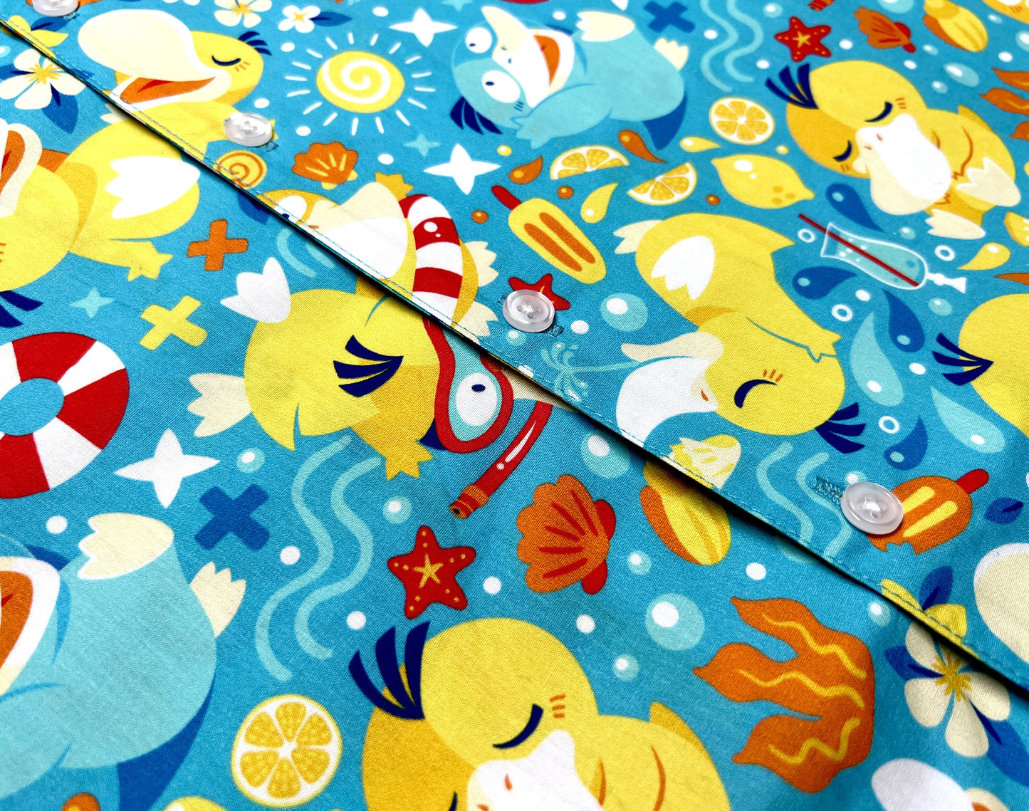 Psyduck Pool Party Button Up Shirt