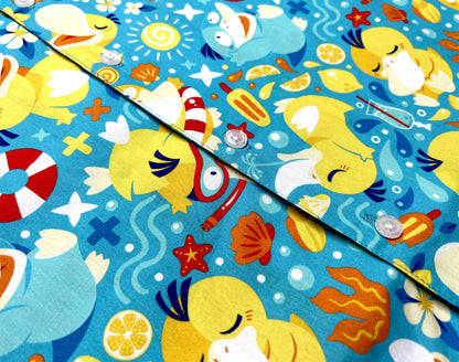Psyduck Pool Party Button Up Shirt