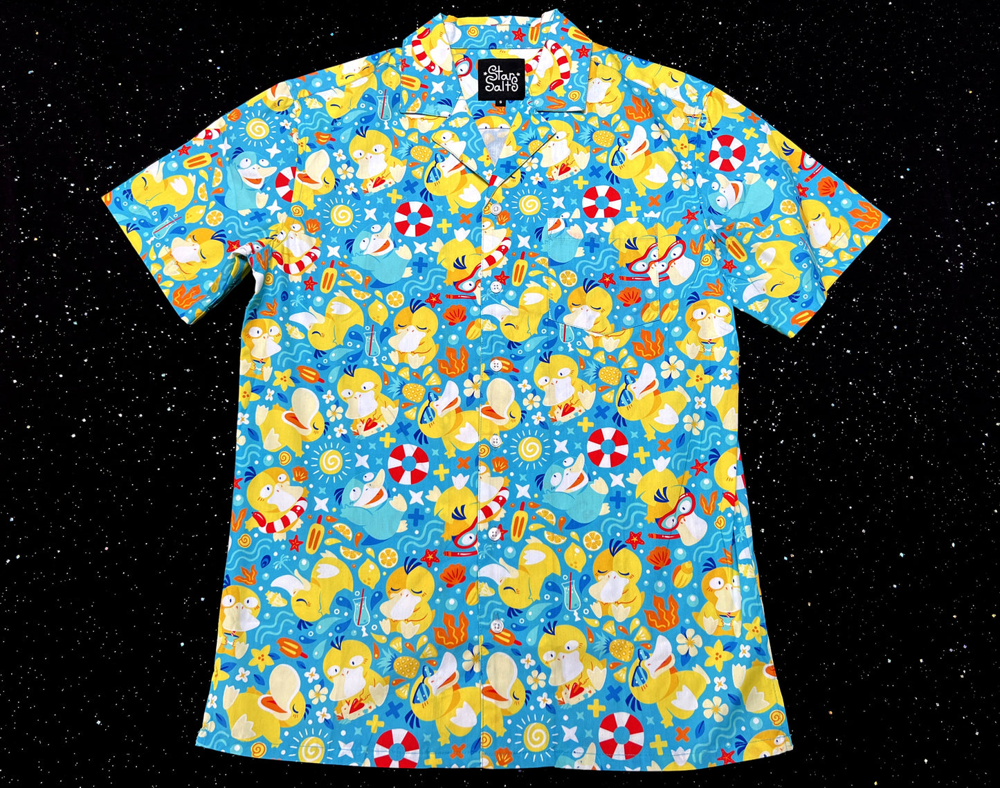 Psyduck Pool Party Button Up Shirt