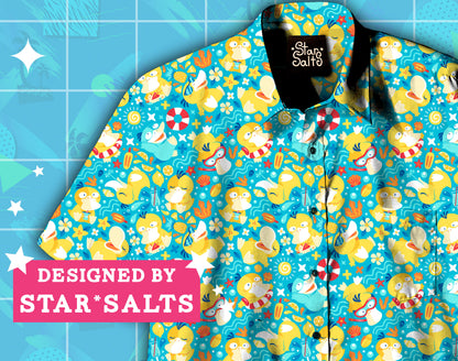Psyduck Pool Party Button Up Shirt