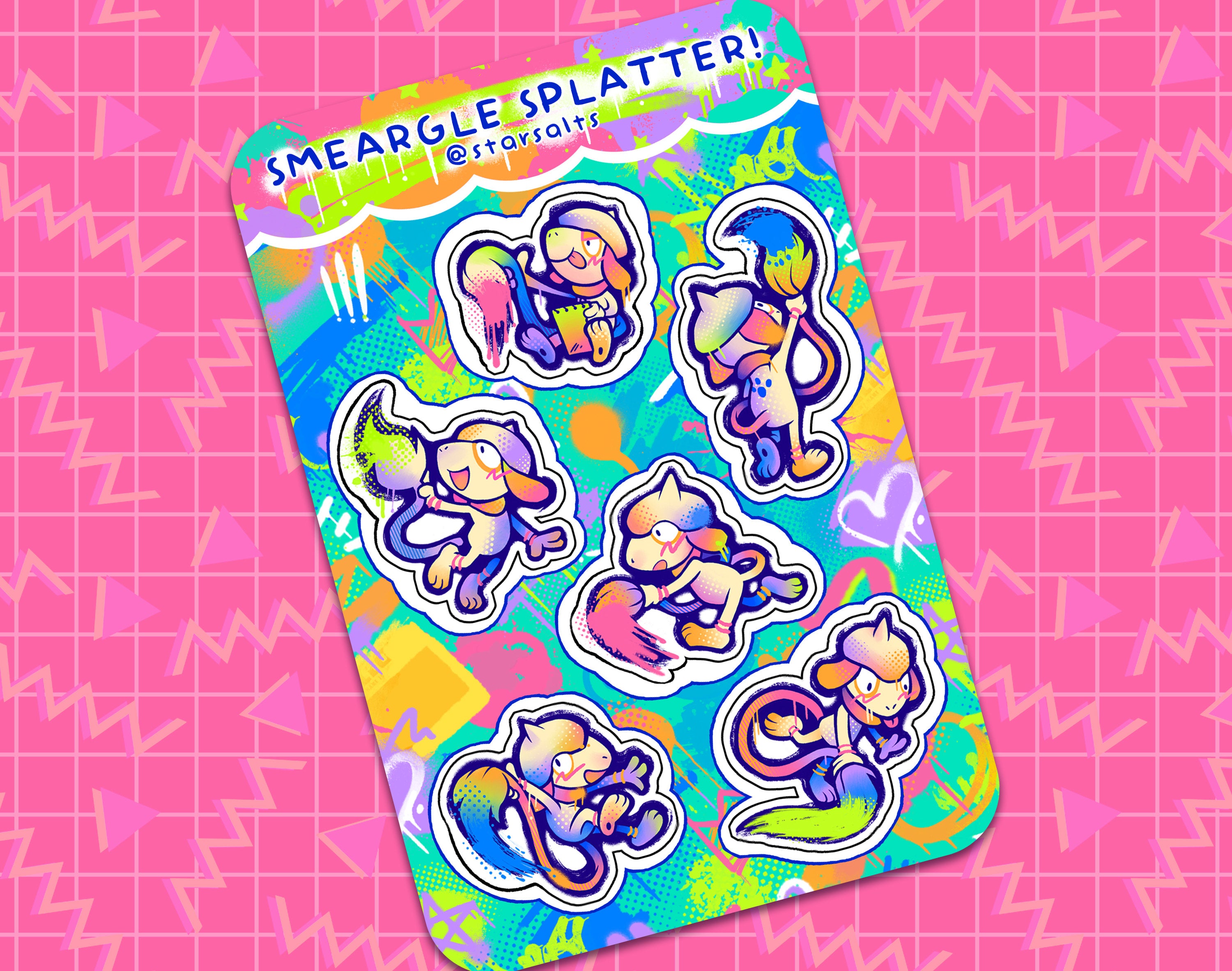 Smeargle Splatter Sticker Sheet – Star⭑Salts